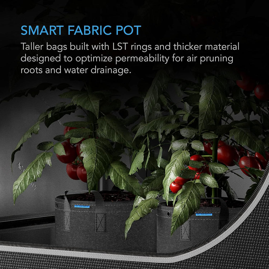 Heavy Duty Fabric Pots, 7 Gallon, 5-Pack | 500G Thick Nonwoven Fabric and Multi-Purpose Rings, for Low Stress Plant