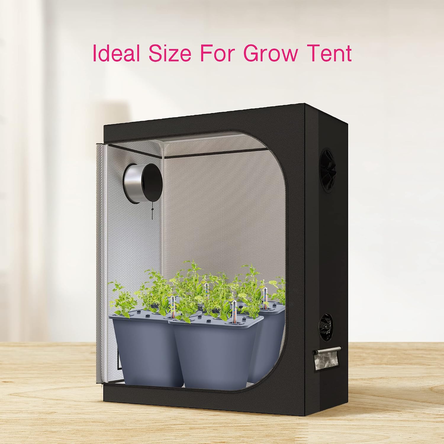 4 Hydroponic Buckets Kit for Plants, Hydroponics Growing System for Herbs/Tomato/Vegetables, DWC System with Air Pump &