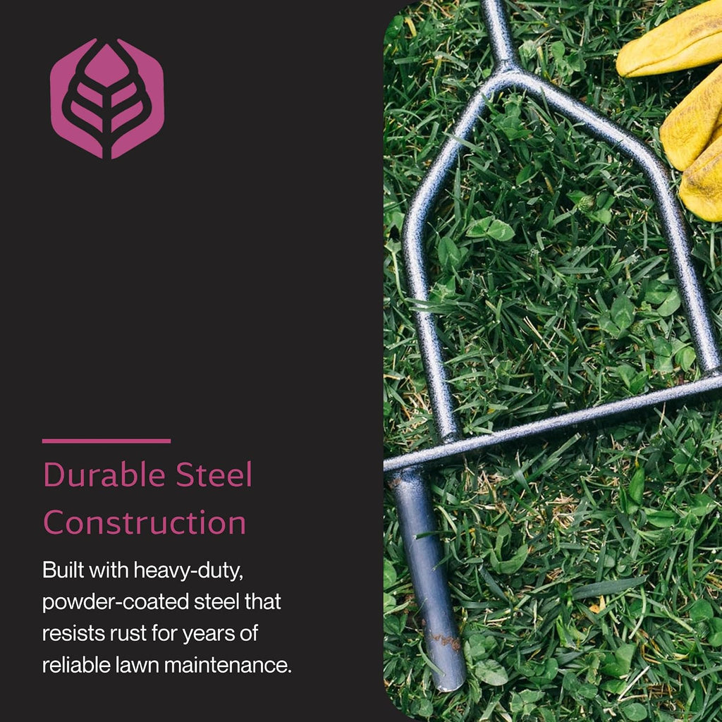 Yard Butler Manual Lawn Coring Aerator, ID-6C - Lawn Care Tool for Aerating - Long-Handled - Power-Coated Steel