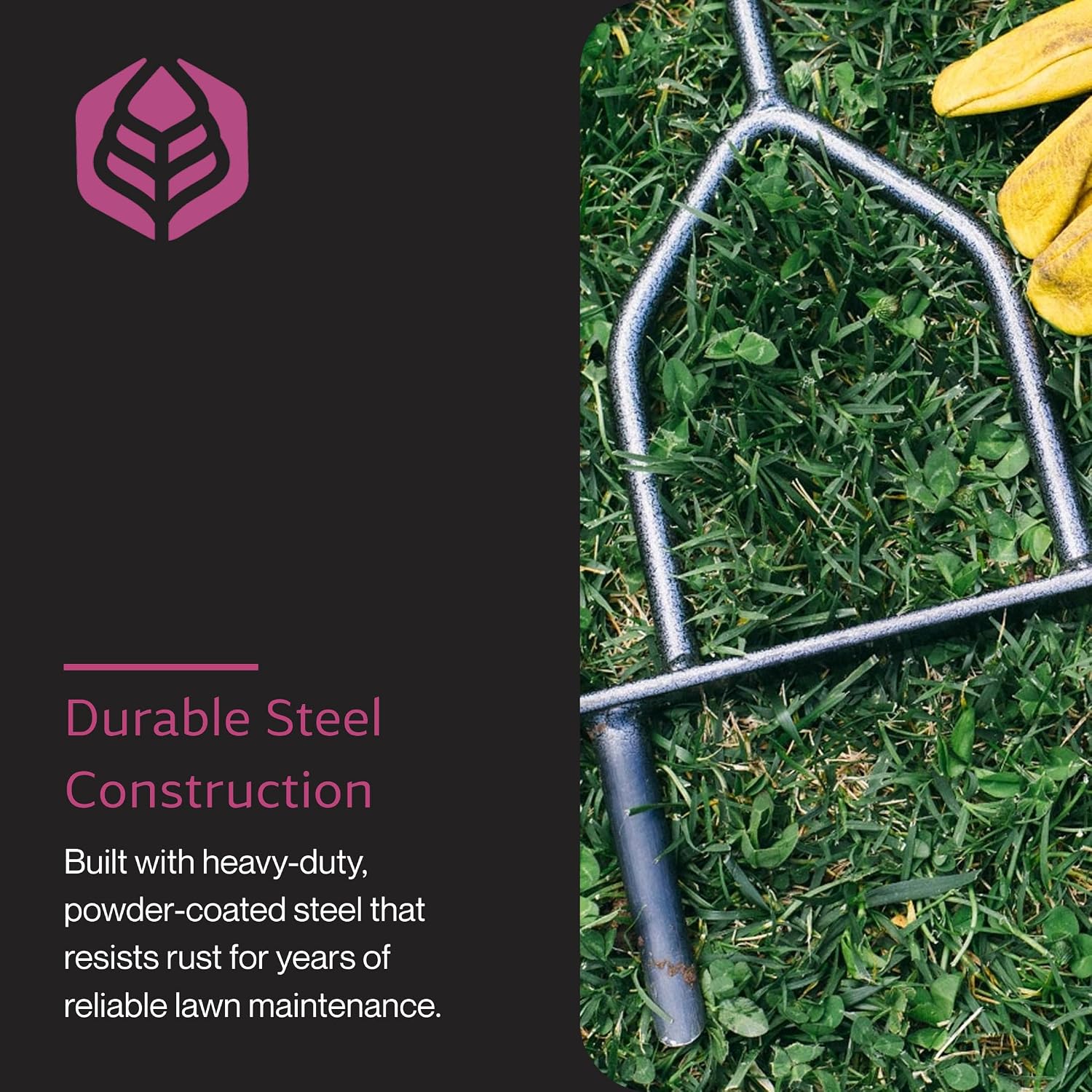 Yard Butler Manual Lawn Coring Aerator, ID-6C - Lawn Care Tool for Aerating - Long-Handled - Power-Coated Steel