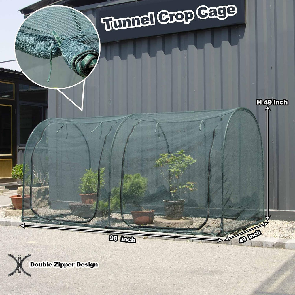 Large Tunnel 8.2'x4' Plant Netting Cover 4FT Tall Crop Cage Netting Pest Guard Cover for Vegetables Fruits Durable