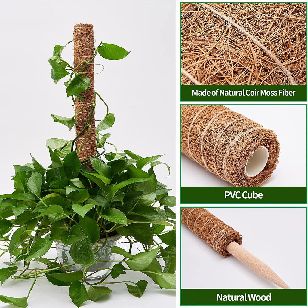 Eibikdi 101in Moss Pole for Plants Monstera 8 Pcs | Plant Support Stakes for Indoor Climbing Plants Grow Upwards, 65ft