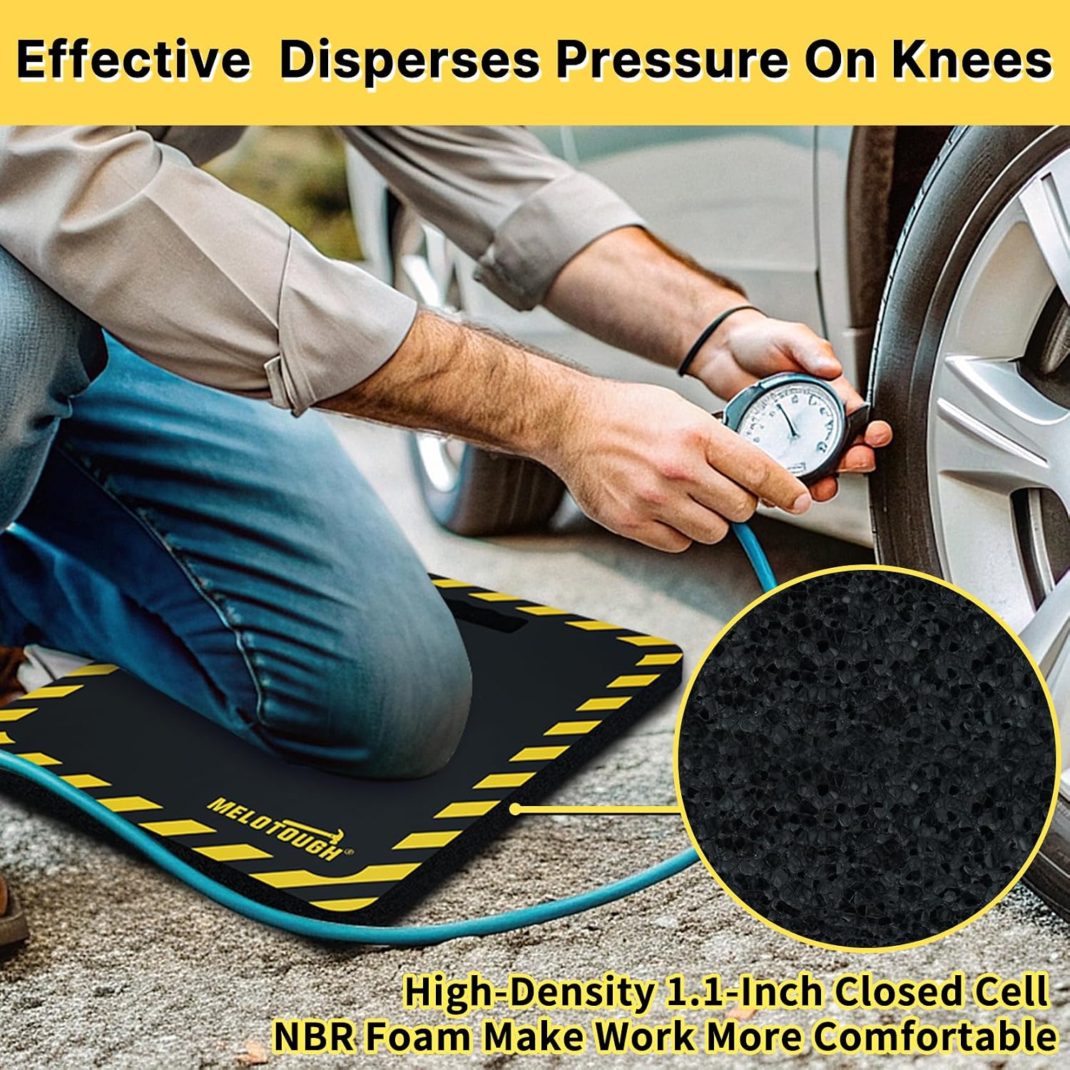 MELOTOUGH Kneeling Pads for Work, Soft & Thick Foam Kneeling pad for Gardening, Auto-Repair, Cleaning, Flooring, Water