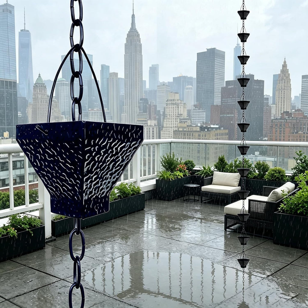 Rain Chains for Gutters, 8.5FT Gutter Chain Downspout with 12 Rain Bells, Outdoor Rain Catcher Chain for Gutter