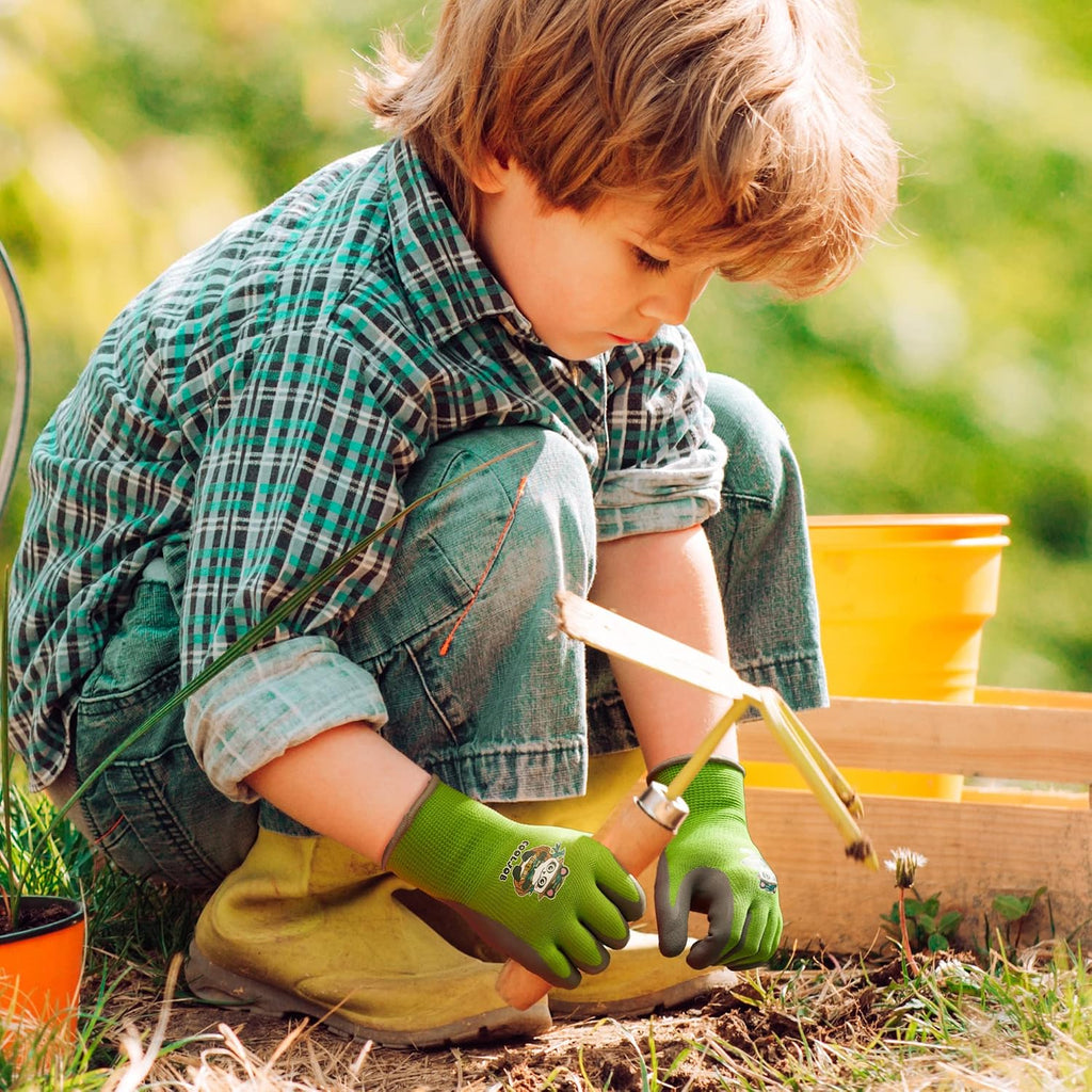 COOLJOB 36 Pairs Kids Gardening Gloves for Little Kid Age 9-12, Toddler Boys Girls Grippy Rubber Coated Children Work