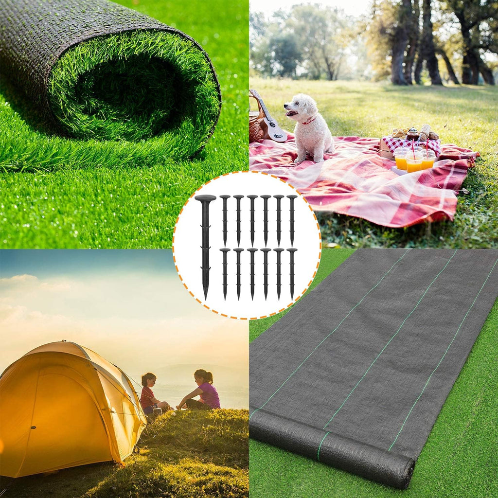 160 Pack Plastic Garden Lawn Stakes 6 inch Heavy Duty Landscape Anchors Spikes Rustproof Nail for Ground Lawn Edging