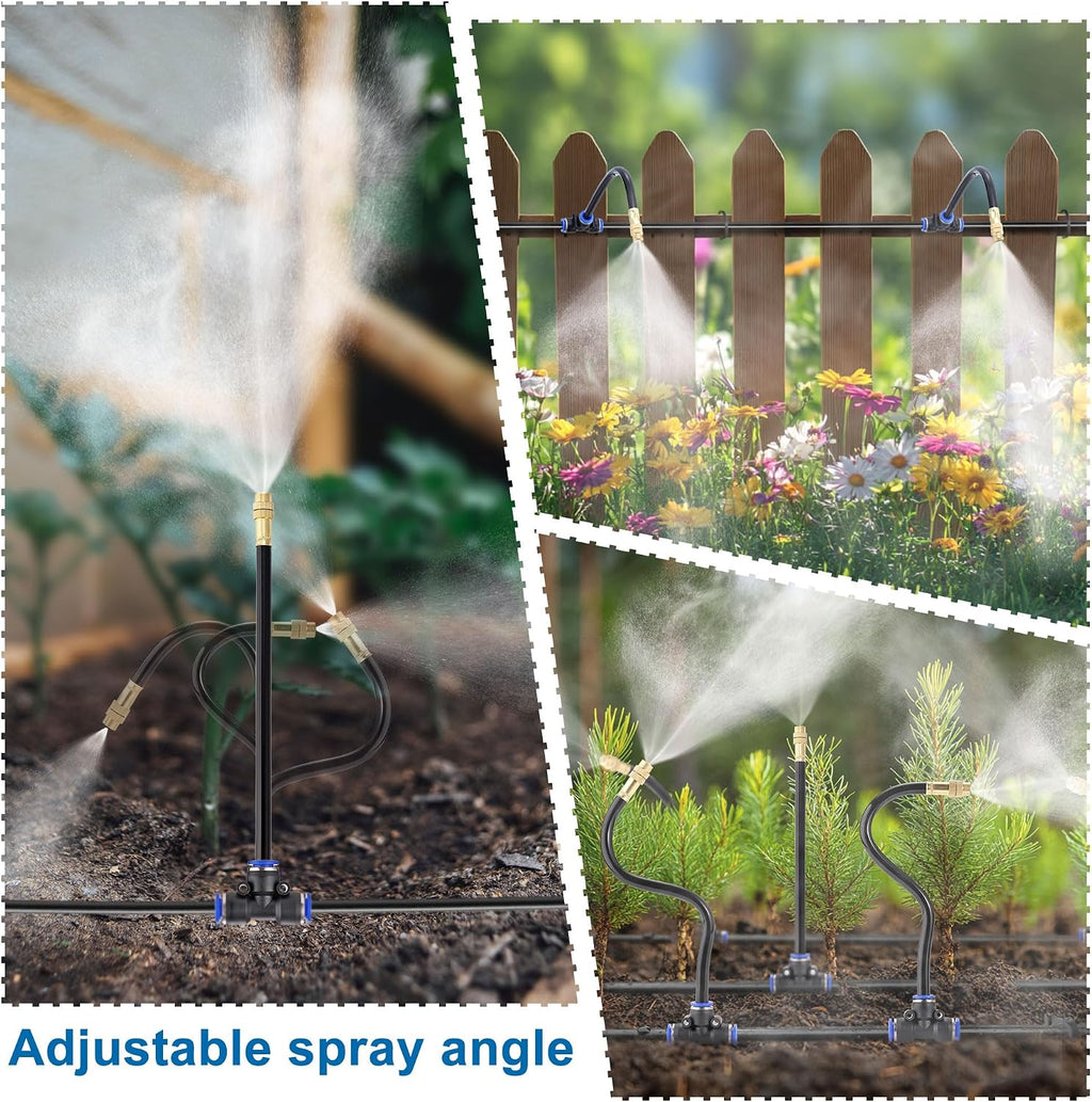 Drip Irrigation Kits Automatic Garden Irrigation System 360° Bending Nozzle | Includes 50FT 5/16 inch Irrigation Tubing