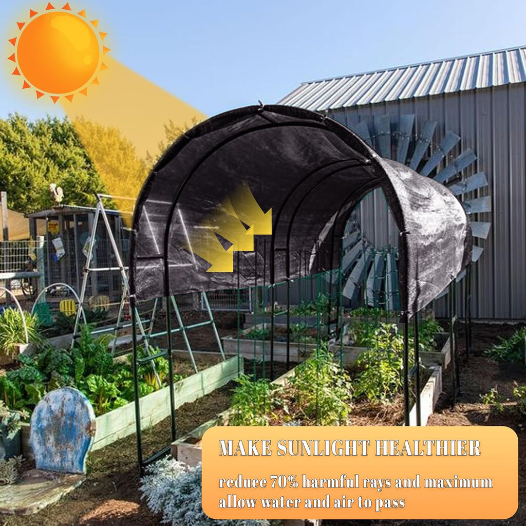 Cool Area Sun Shade Cloth Shade Net for Garden, 70% 6.5x20ft, Black | Made of New HDPE. Special Woven Hole Design. UV