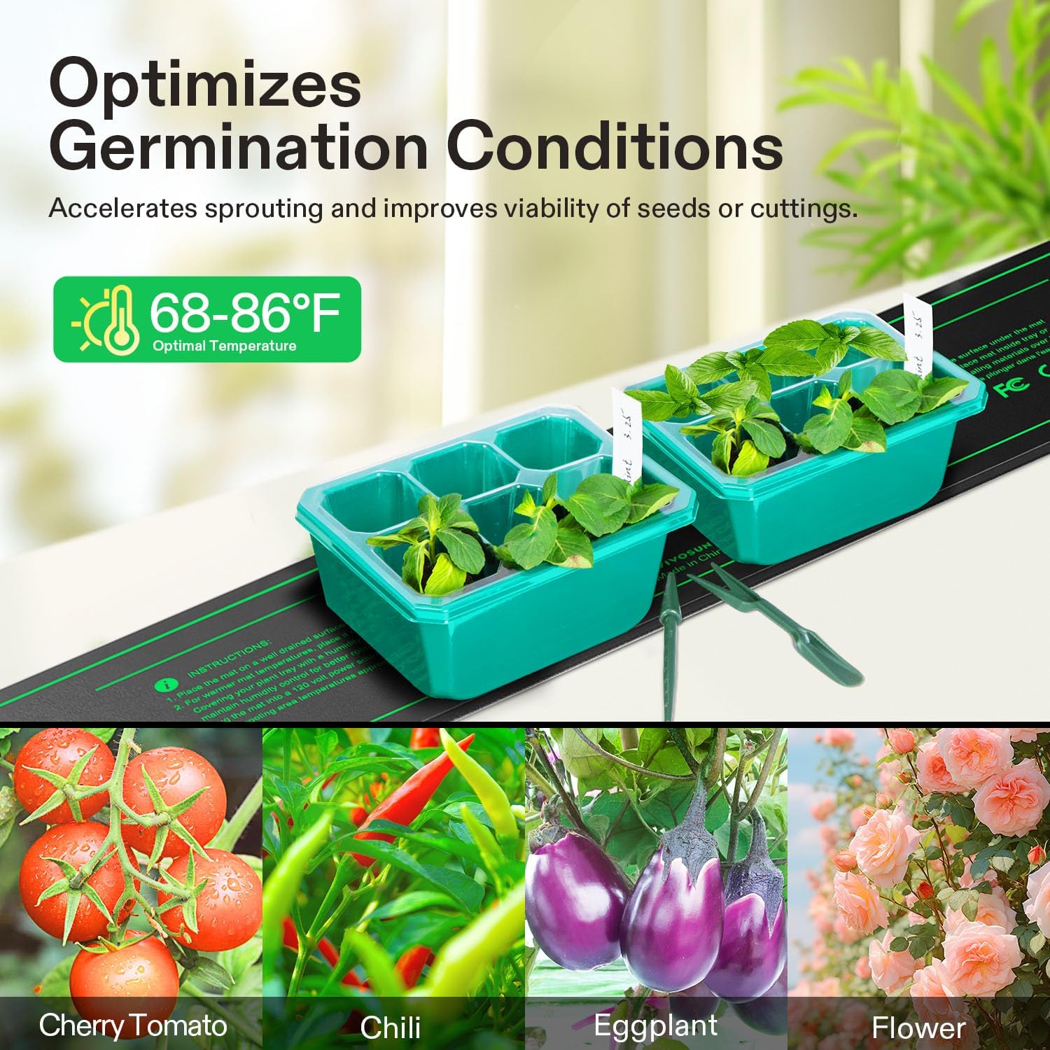 VIVOSUN 3" x 20" Seedling Heat Mat and Digital Thermostat Combo Set | UL & MET-Certified Heating Pad for Hydroponic