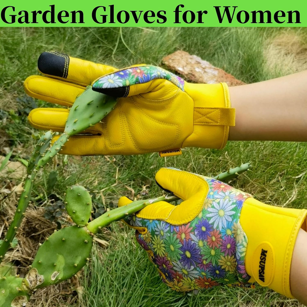 Cute Pattern Gardening Gloves,Thornproof Garden Glove,Gardener Gift | Gardening Gifts for Women,Touchscreen,Tender