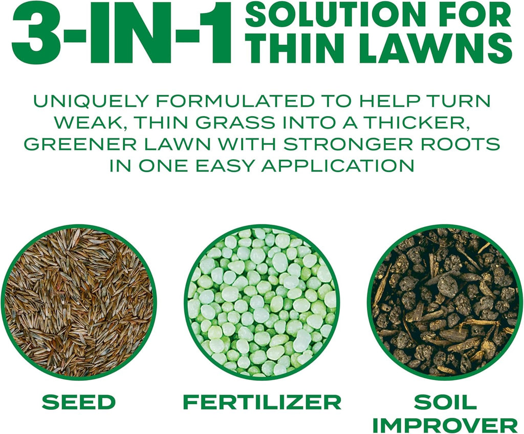 Scotts Turf Builder Thick'r Lawn Sun & Shade, 10 lbs. | Combination Grass Seed, Lawn Fertilizer and Soil Improver