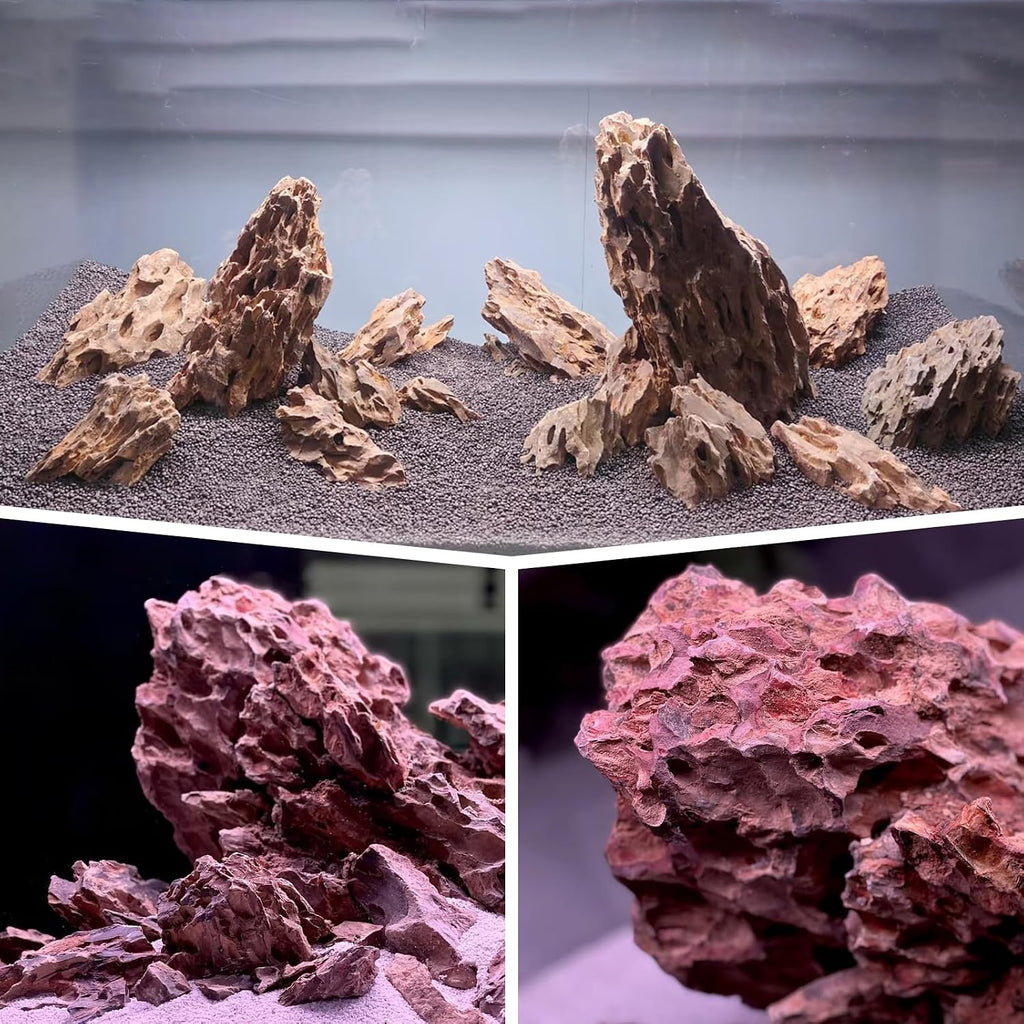Natural Stone 10lb Fish Tank Rock for Aquarium Landscaping Models Fish Tank Decoration,Freshwater Planted Aquariums and