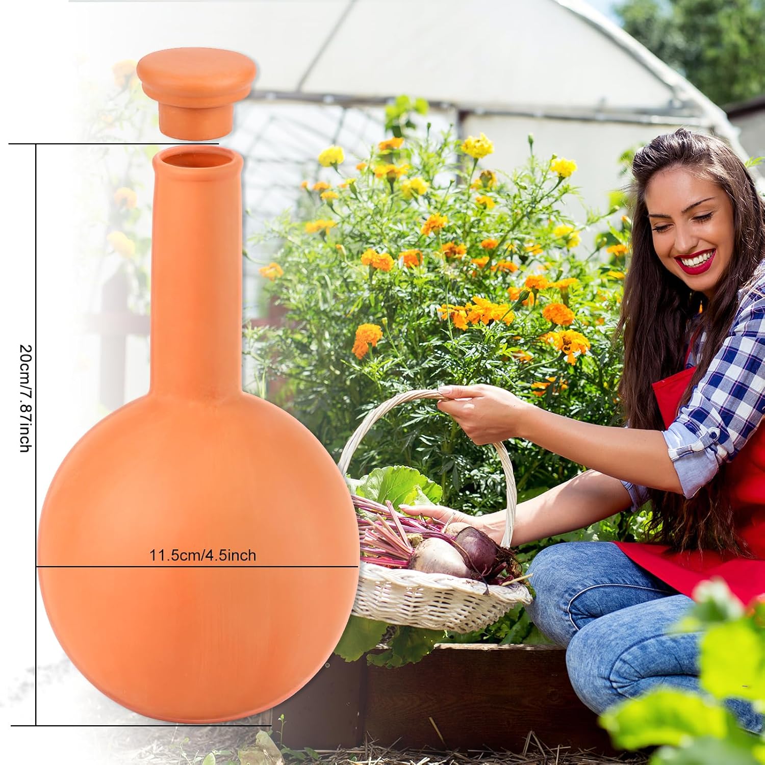 30 Oz Ollas Terracotta Watering Pots Large, Plant Watering Globes, Self-Watering Device, Terracotta Clay Watering Pot