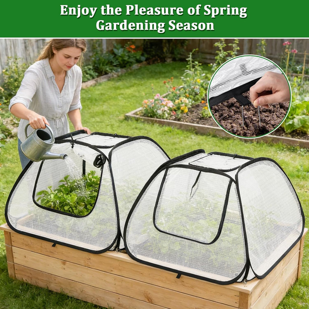 2 Pack Garden Covers for 6x3ft Raised Beds | Freeze Protection Greenhouse Cover for Raised Garden Beds Protecting
