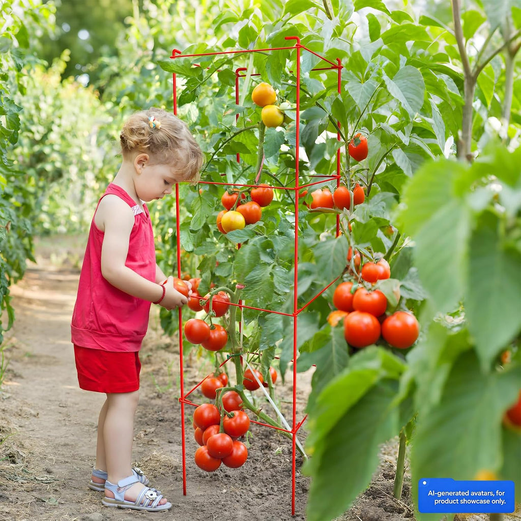 6-Pack Tomato Cage for Garden Plant Support- Up to 46inch | Garden Stakes Tomato Cage,Tomato Trellis for Potted Plants