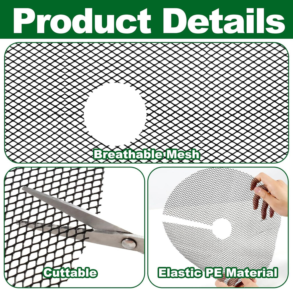 8Pcs Plant Pot Grids,15.8Inch Plant Pot Cover with 30 U-Shaped Nails, Cat Proof Protector for Potted Plants,Dig-Free