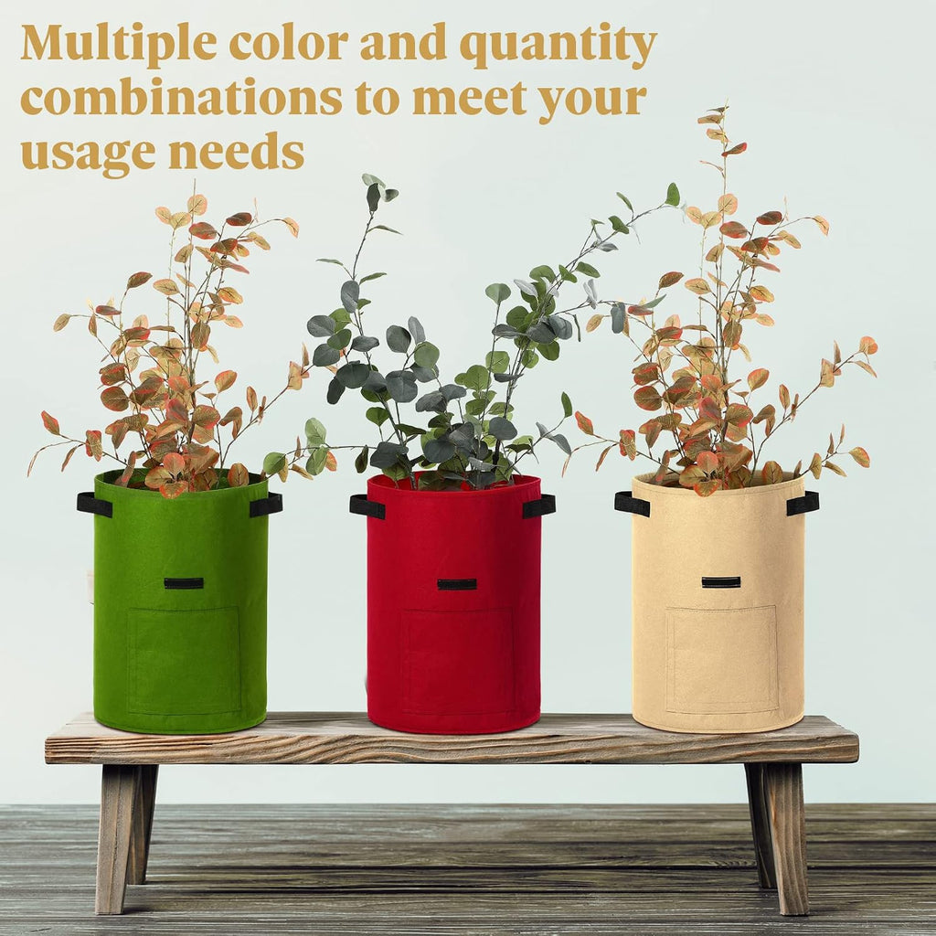 Yinder 20 Pcs 10 Gallon Potato Grow Bags with Flap and Handles Thickened Aeration Fabric Pots Garden Bags Potato