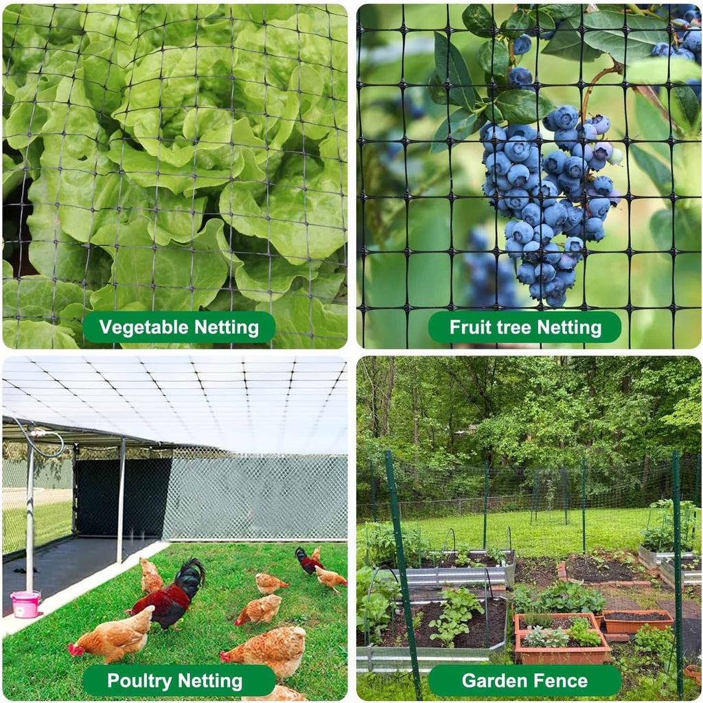Mklsit Deer Netting Fence, 8ftx100ft Garden Netting Heavy Duty Bird Netting | UV Resistant, Garden Fruit Trees
