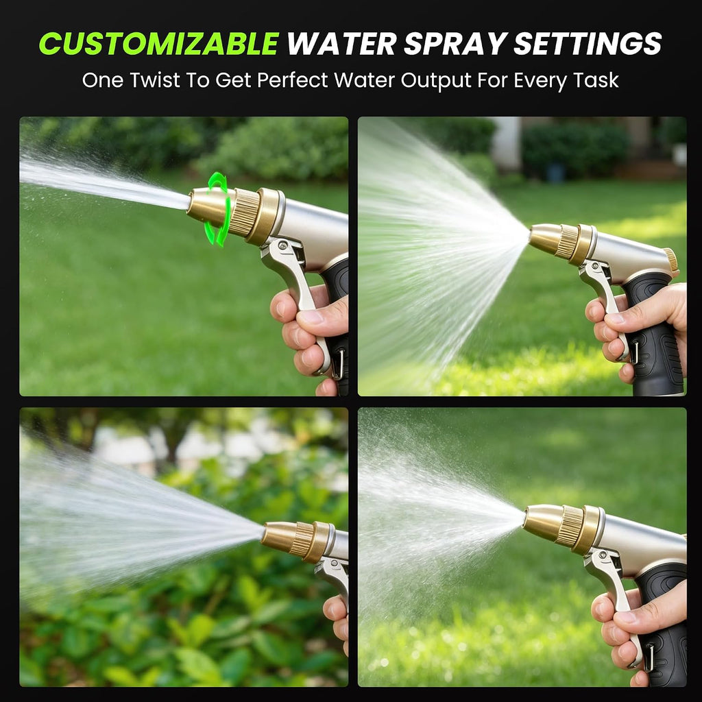 ARXIVE Brass Heavy Duty High Pressure Garden Hose Nozzle | Rustproof solid metal body, Leakproof seal, Non-slip grip, 4