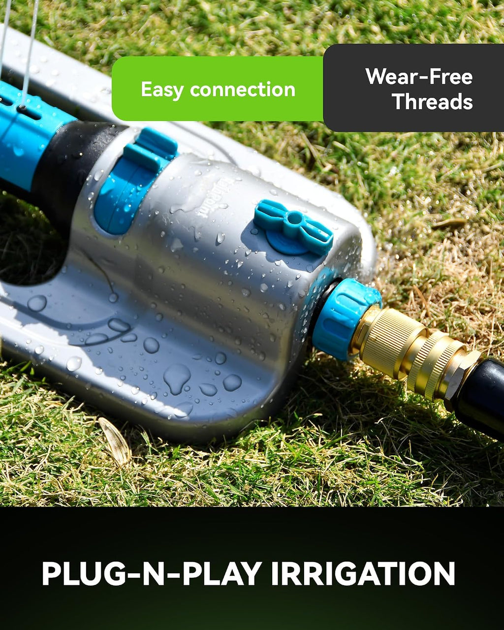 RainPoint Quick Connect Hose Fittings 3/4" GHT - Solid Brass Garden Hose Connectors, No-Leak Design & Universal Fit for