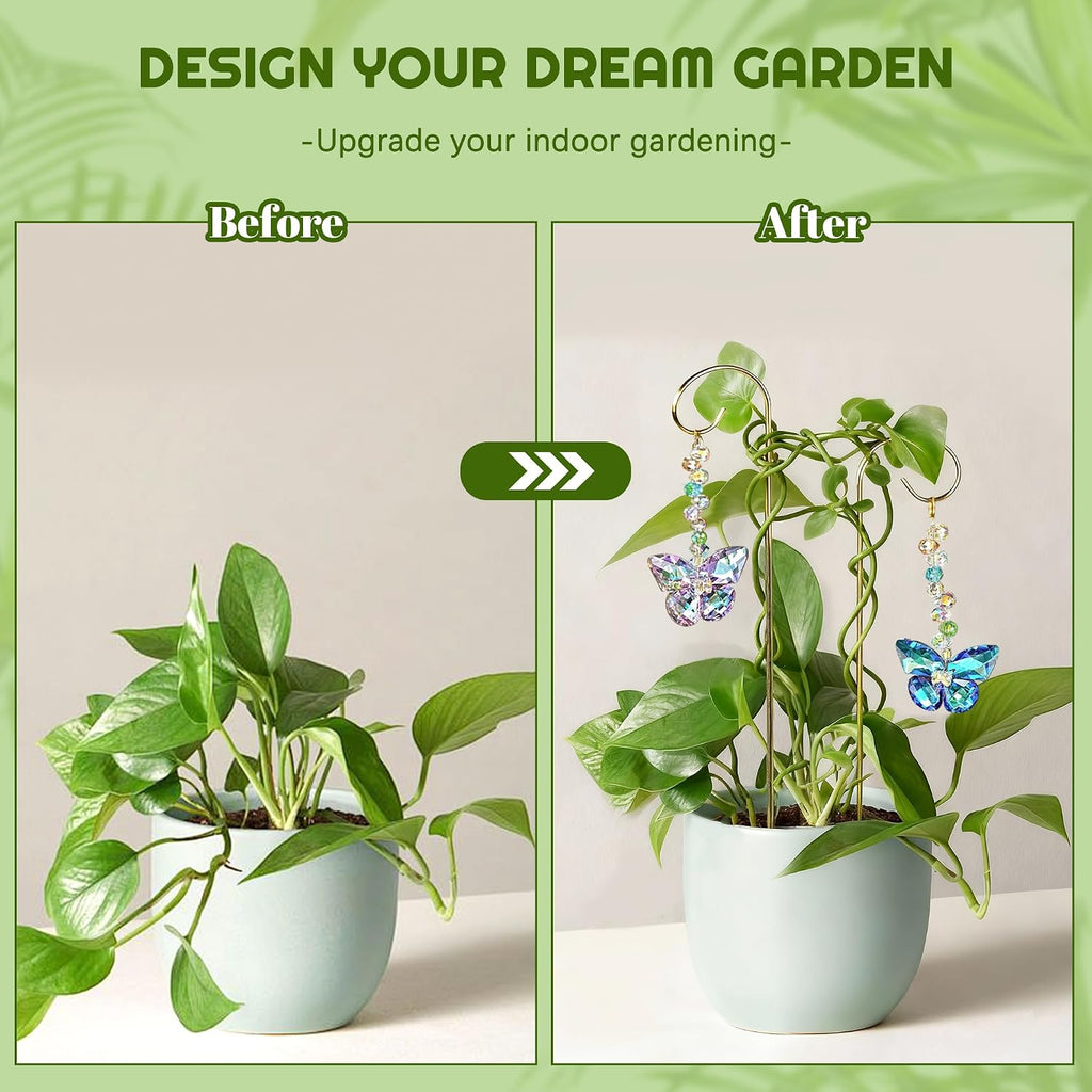 6 Pcs Colorful Butterfly Crystal Suncatcher Garden Plant Stake Plant Stake | Crystal Butterfly Garden Stakes Plant