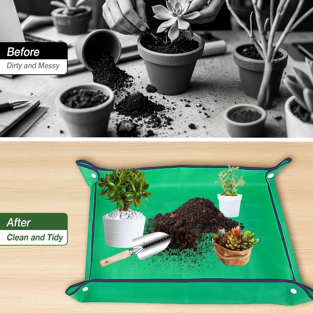 Garden Tools 9 Pcs Heavy Duty Gardening Tool Set Green Tote Bag Men Women | 9-Piece Gardening Gifts, Rust-Proof