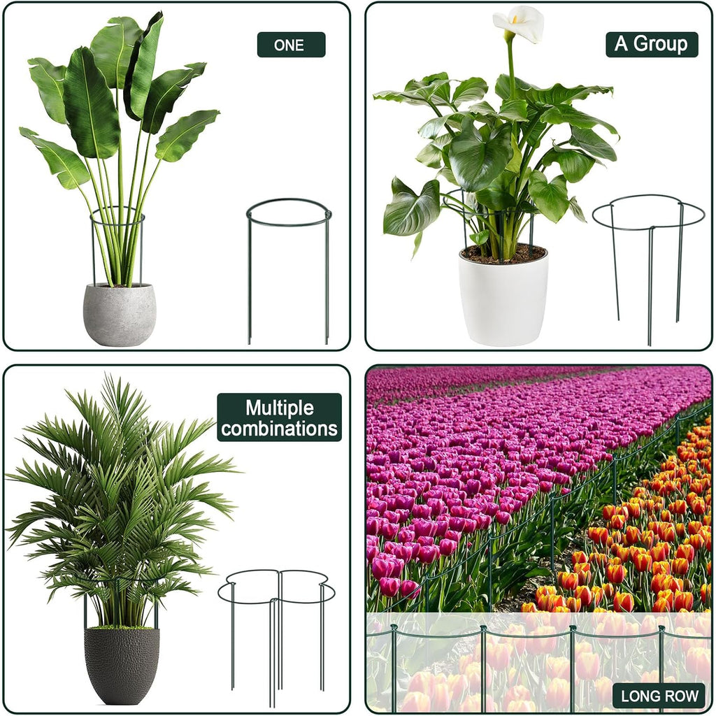 12 Pack Plant Support Stakes, Metal Peonies Cages and Supports, Peony Cage, Plant Support Ring, Garden Plant Support