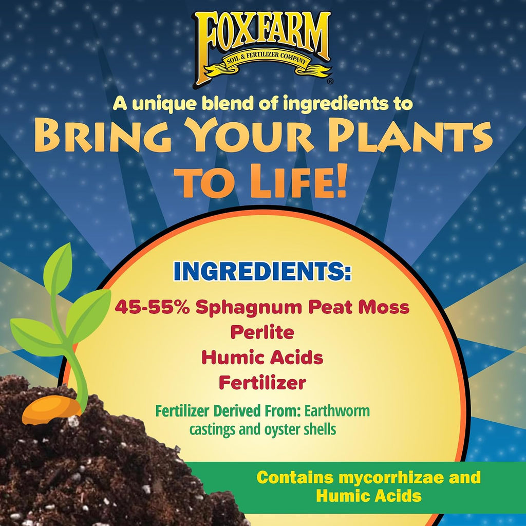FoxFarm Light Warrior Seed Starter Growing Medium, 1cu ft - Beneficial for Seed Germination and Root Development