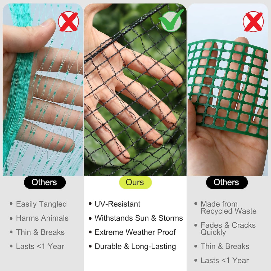 RIFNY Deer Fence, Temporary Fence for Garden Outdoor Yard, 4 x 50 FT | Plastic Mesh Fencing Netting to Protect Plants
