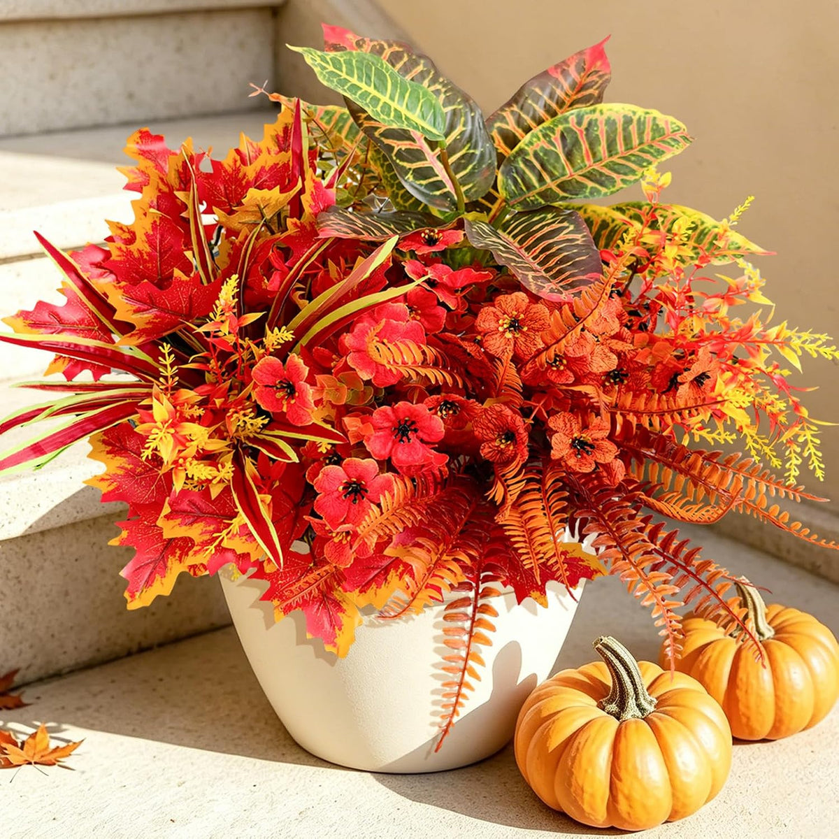 Thiccywoov 6 Pack Fall Yarrow Achillea Stems, Artificial Flower Picks