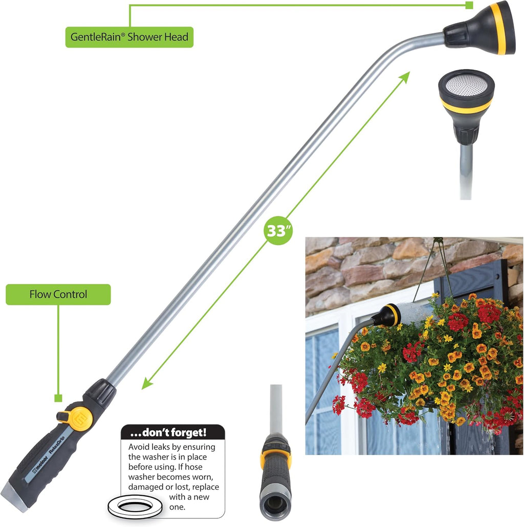 Melnor 65146AMZ RelaxGrip 33" Shower Head Watering Wand with QuickConnects
