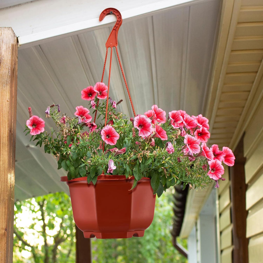 Roshtia 50 Pcs 5.9 inch Plastic Hanging Plant Pots with Hooks Flower Pots Baskets Outdoor Hanging Nursery Planter