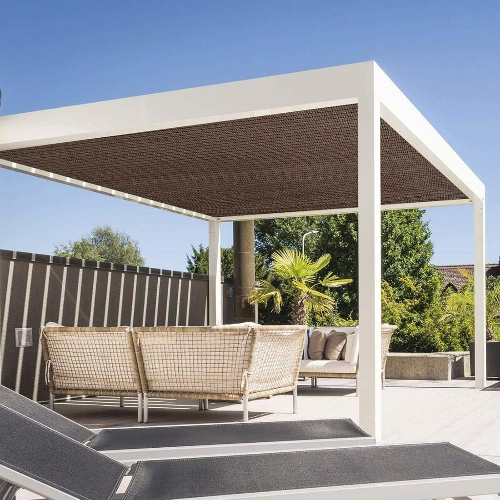 90% Sun Shade Cloth with Grommets, 8' X 10' Outdoor Sun Screen Fabric for Patio Garden Backyard