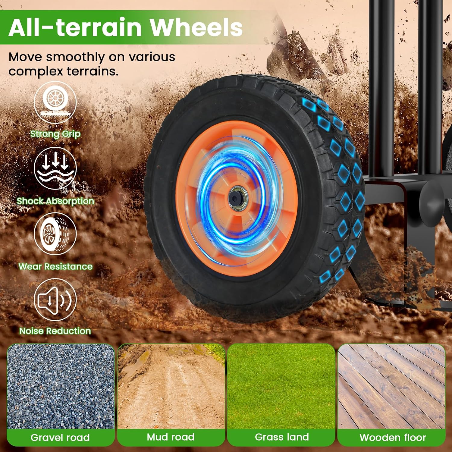 Heavy Duty Plant Dolly with Wheels, Adjustable Pot Mover Plant Caddy, No-Bend Rolling Garden Trolley with Suction Cups