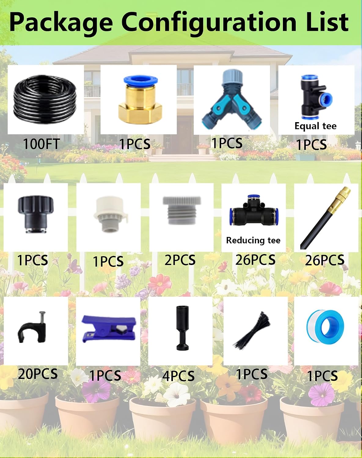 360° Adjustable Drip Irrigation Sprinkler Kit – Garden Watering System | 12mm High-Flow Mainline Tubing,Easy