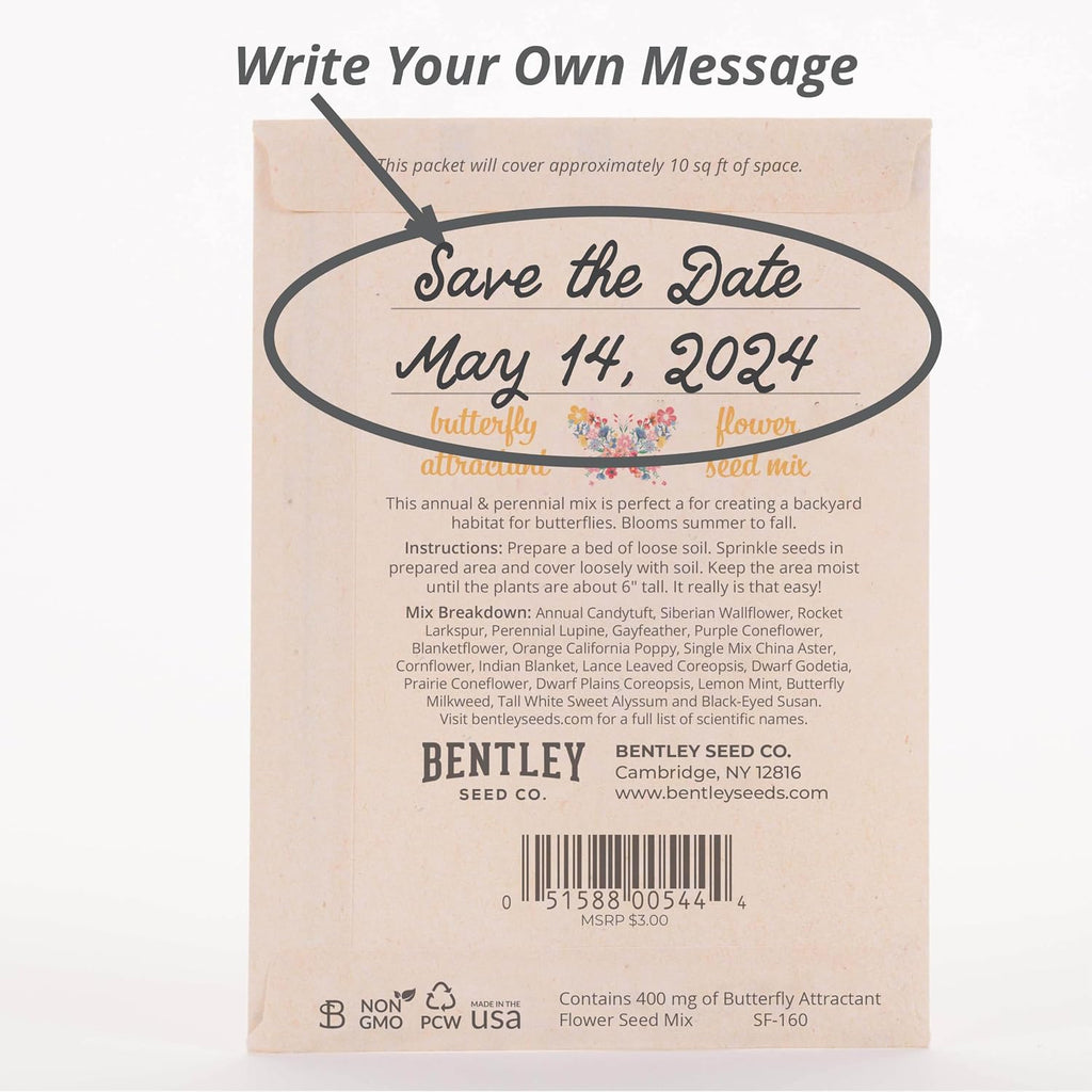 Make Your Heart Flutter 25 Bird and Butterfly Wildflower Seed Packets for Planting, A Beautiful Valentines Day Gift