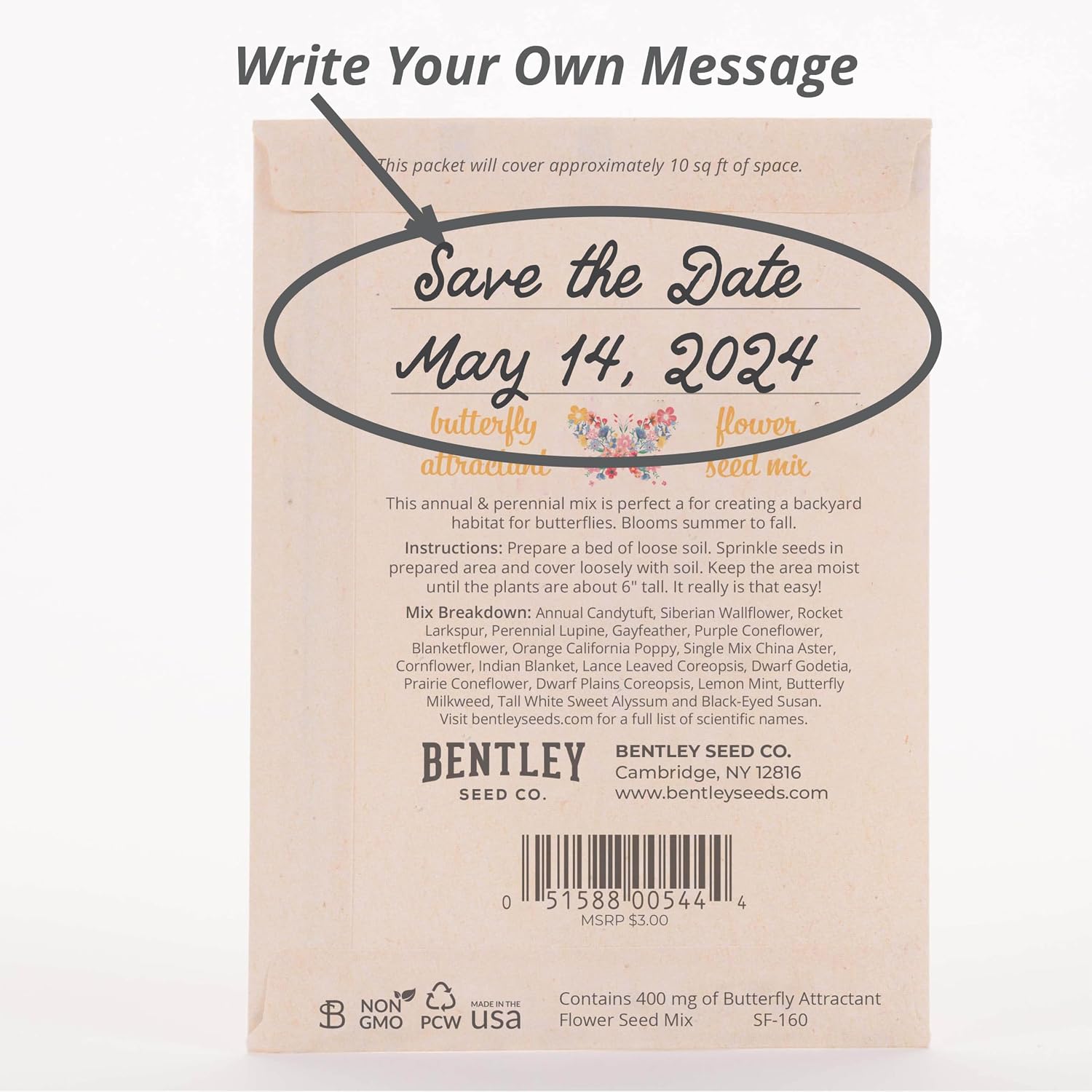 Make Your Heart Flutter 25 Bird and Butterfly Wildflower Seed Packets for Planting, A Beautiful Valentines Day Gift