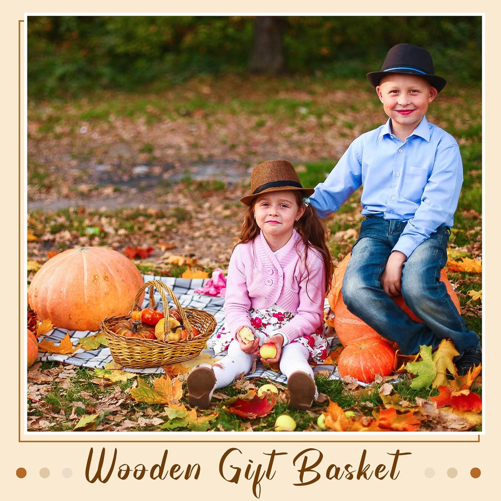 Sintuff 6 Pcs Wicker Picnic Baskets with Handles, Willow Woven,Natural | Woven Harvest Empty Basket Bulk, Storage