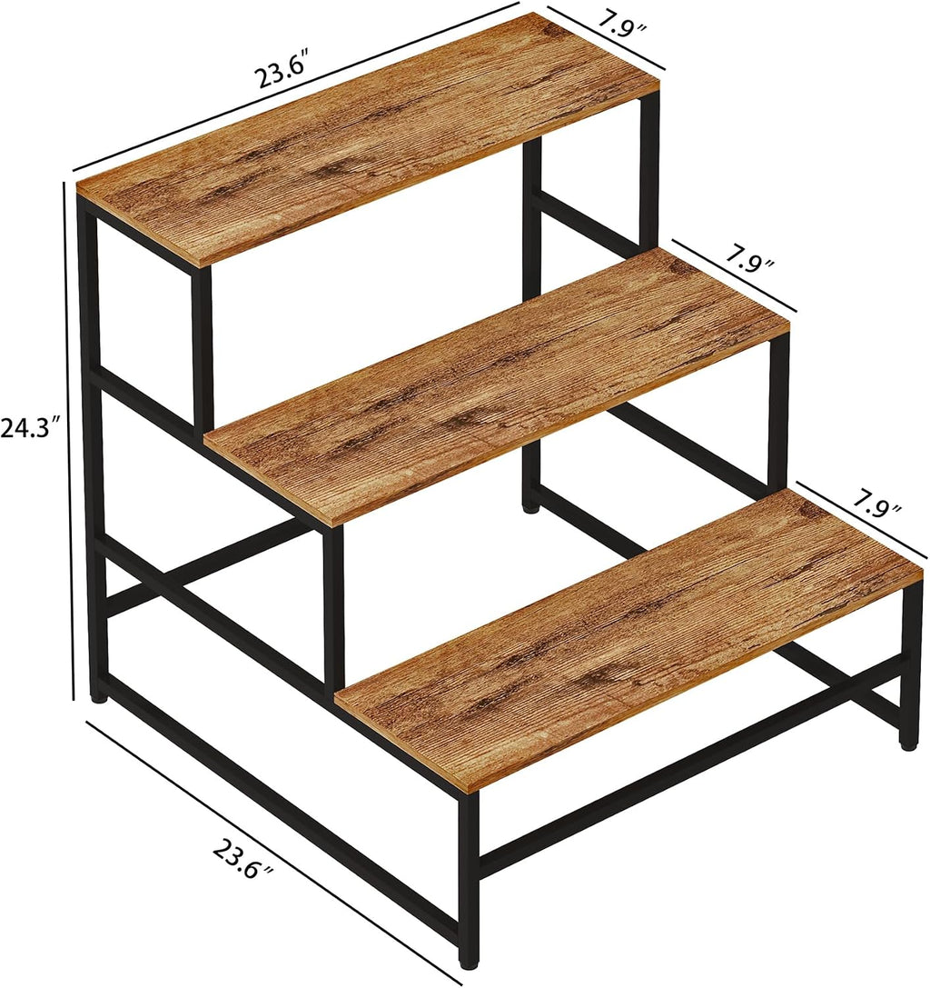 23.6" Wide Plant Stand Indoor, 3-Tier Modern Plant Ladder Shelf Corner Flower Pot Holder Organizer for Living Room