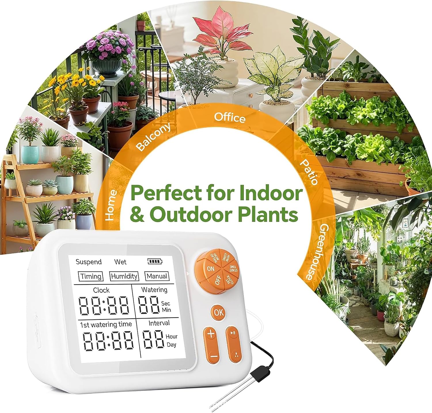 Automatic Plant Watering System for Indoor Plants, Smart Drip Irrigation Kit with Humidity Sensor,Cycle & Soak
