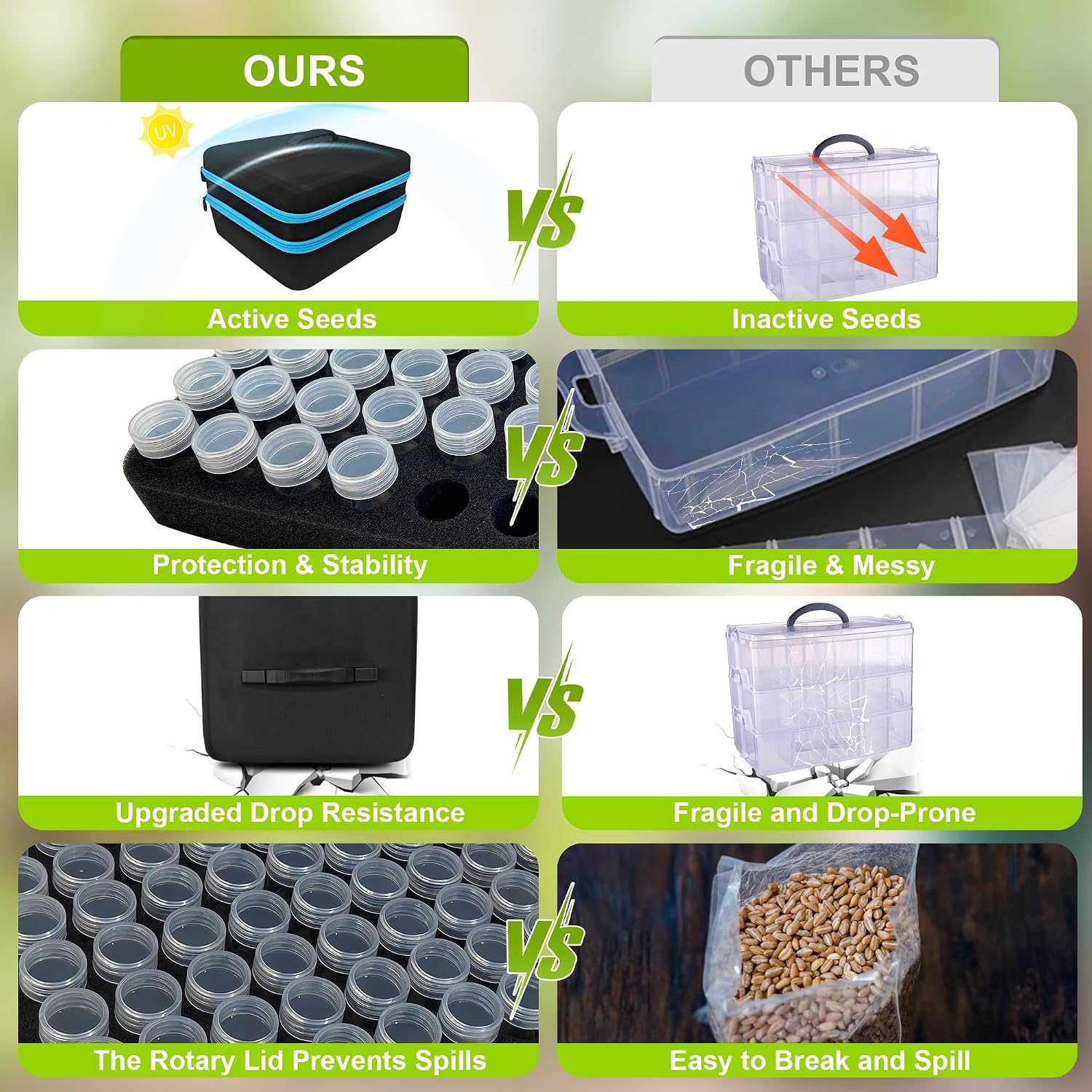 240 Slots Seed Storage Organizer Box with 20 Envelopes, Large Capacity Seed Storage Container with Zipper Bag, Label