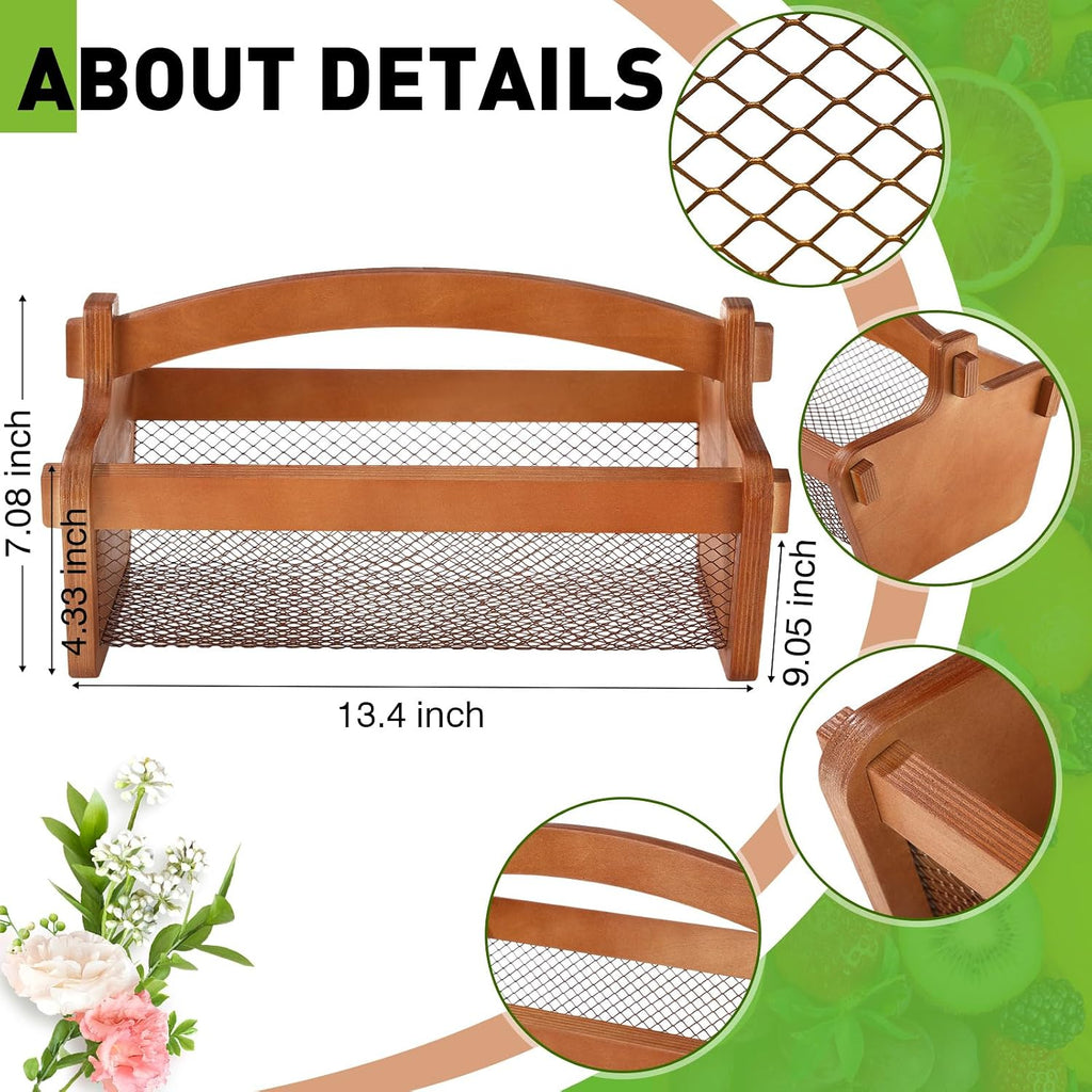 Teenyyou Garden Harvest Basket Mesh Storage with Handle Versatile Gardening Fruits Vegetables Gathering Basket Garden