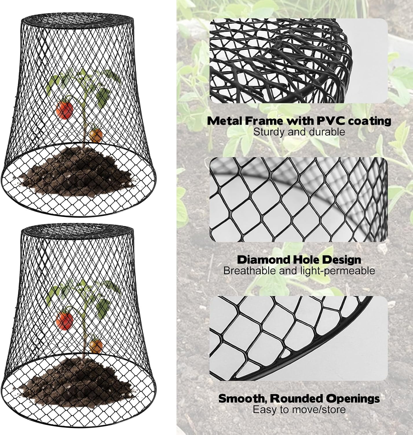 15 Sets of Chicken Wire Cloche Plant Covers Garden Netting, Heavy Duty Chicken Wire Plant Covers Protectors from