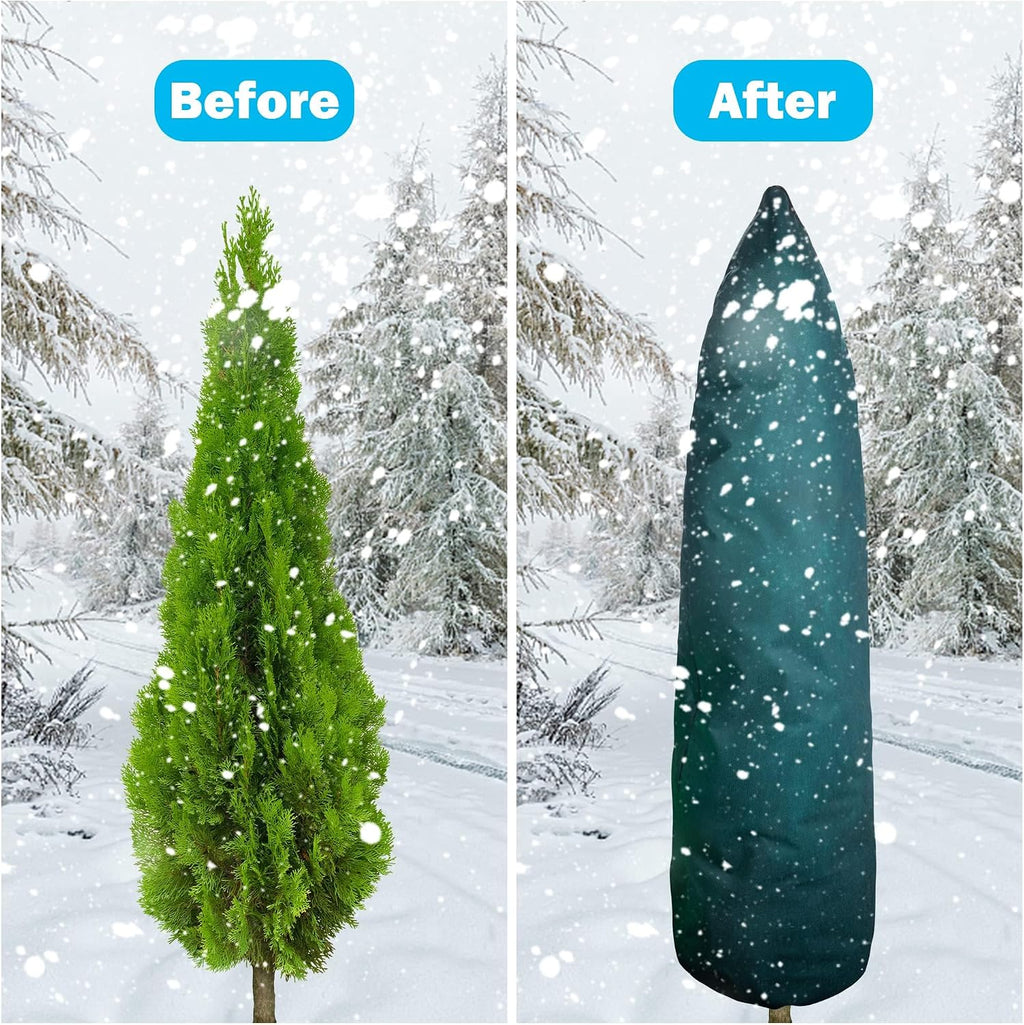 EBaokuup 2 Pcs Zip A Tree Plant Covers Freeze Protection,79" H x 24" W Frost Blankets for Outdoor Plants,Warm Plant
