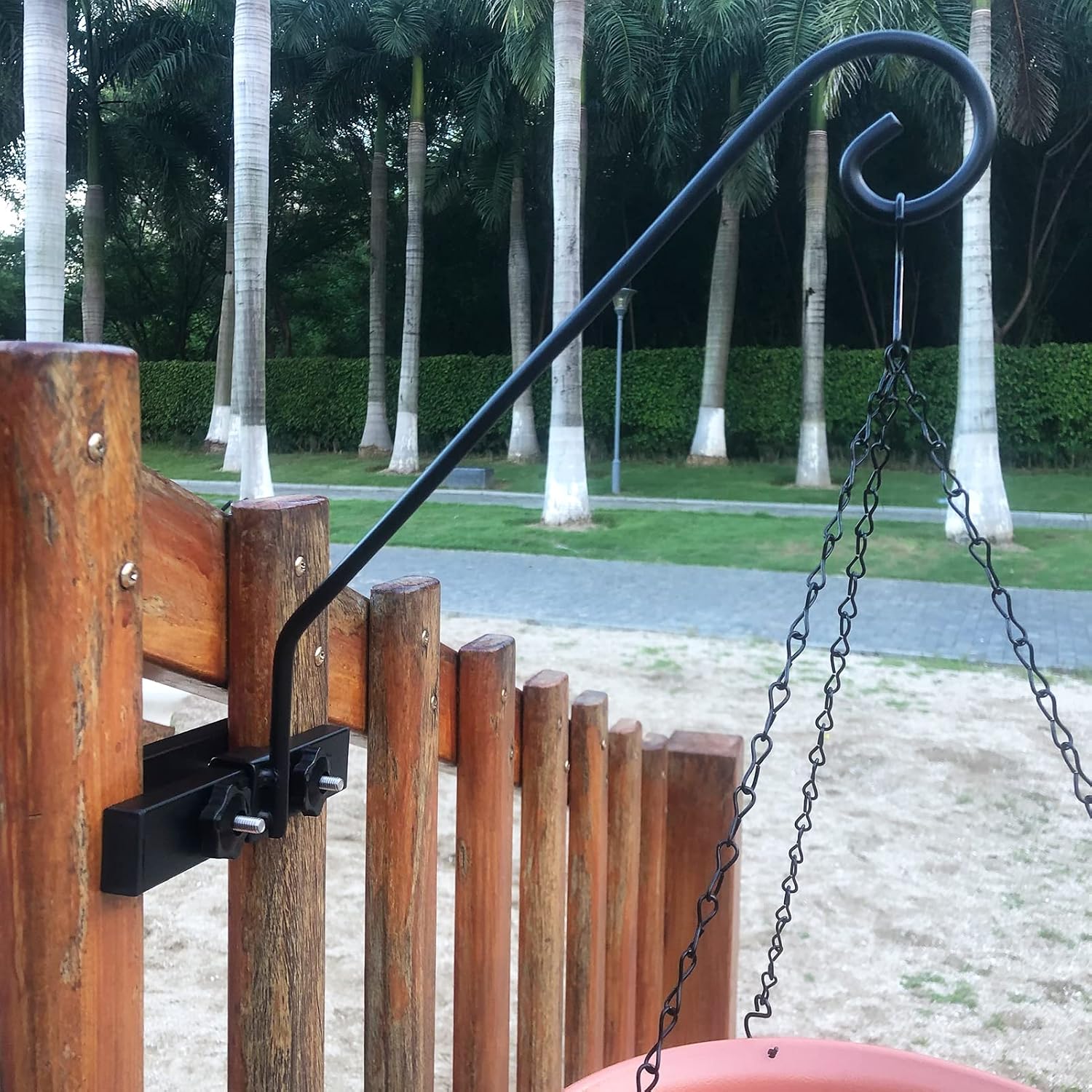 Deck Hook Rail Suitable for Hanging Flower Baskets Wind Chimes Planters Bird Feeders Lights, Heavy Duty Pole Long 16.5