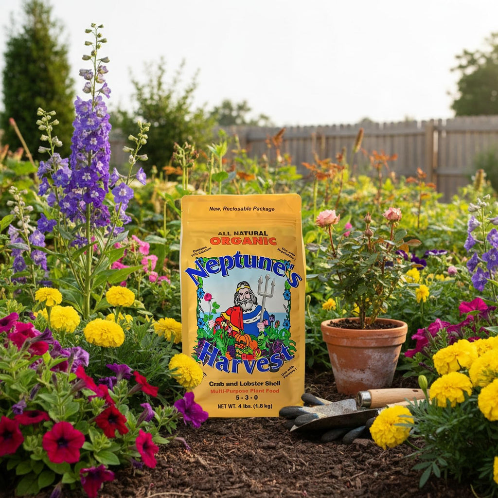 Neptune’s Harvest Organic Crab & Lobster Shell Multi-Purpose Plant Food (5-3-0) - 4 LB Resealable Bag - Rich in