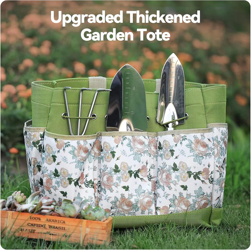 Heavy Duty Gardening Tools with Handbag, Gardening Gifts for Women | Rust-Resistant Steel Garden Tool Sets for Women