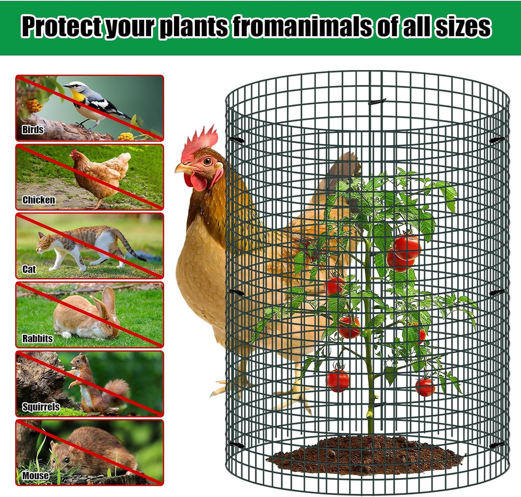 5 Pack Wire Plant Protector, 16"x12" Detachable Metal Plant Protectors Mesh, Garden Plant Protectors for Shrubs Flowers