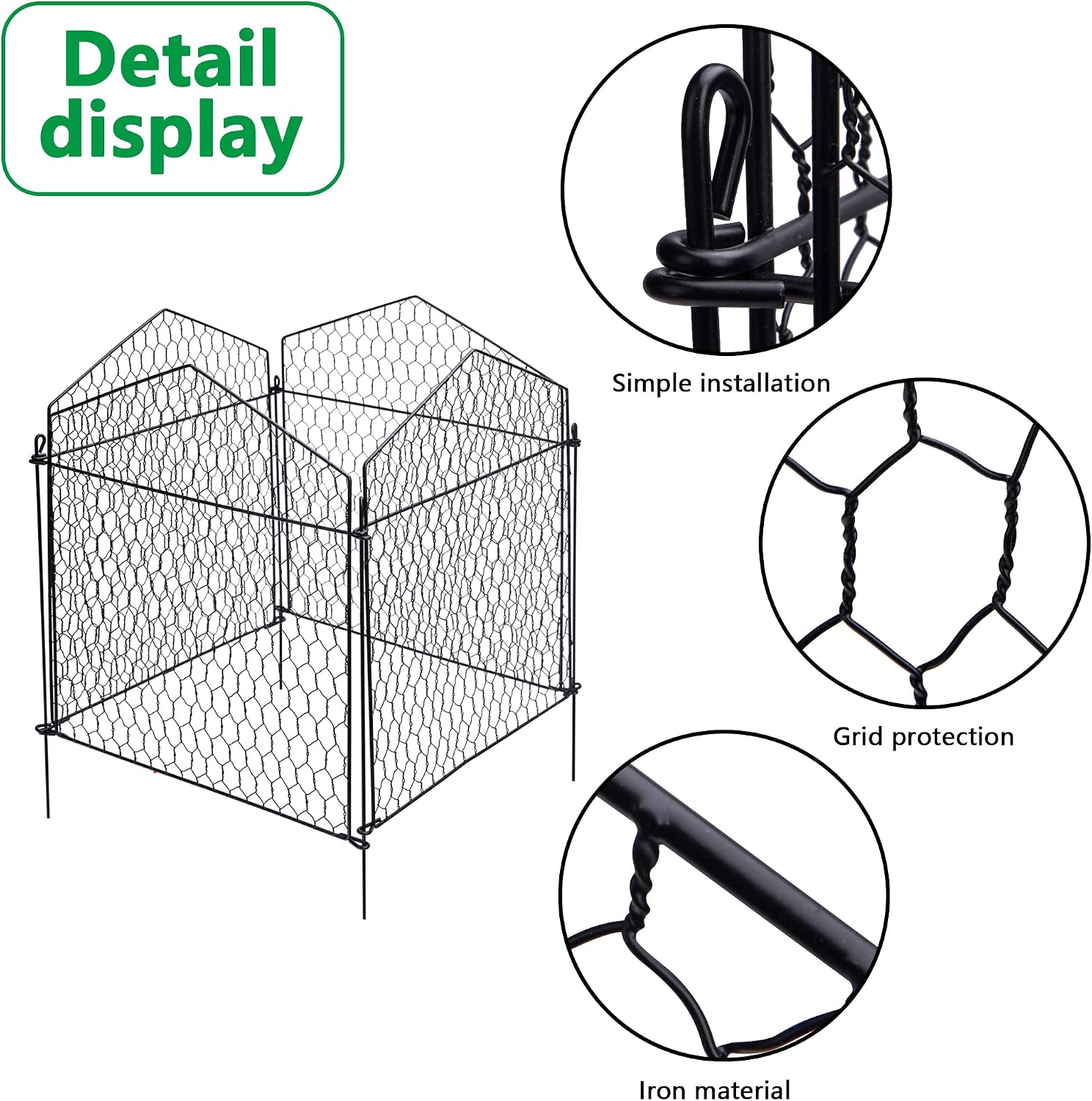 DECOHS 4 Packs Chicken Wire Cloche Plant Protectors from Animals Garden Plant Cage Protector - Wire Plant Protectors to