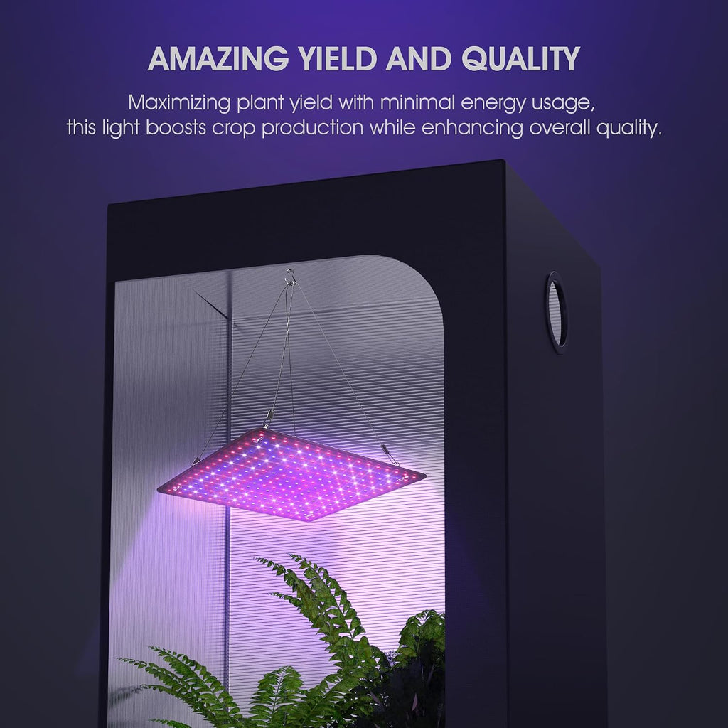 2 Pack LED Grow Light Panel Full Spectrum Lamp for Indoor Plants | with White Blue Red UV IR LEDs for 4x4ft Coverage